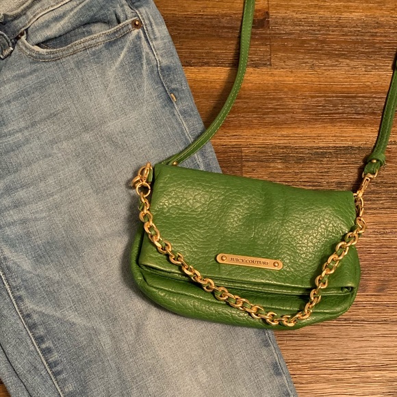 Juicy Couture Handbags - Juicy Couture small green leather purse/clutch